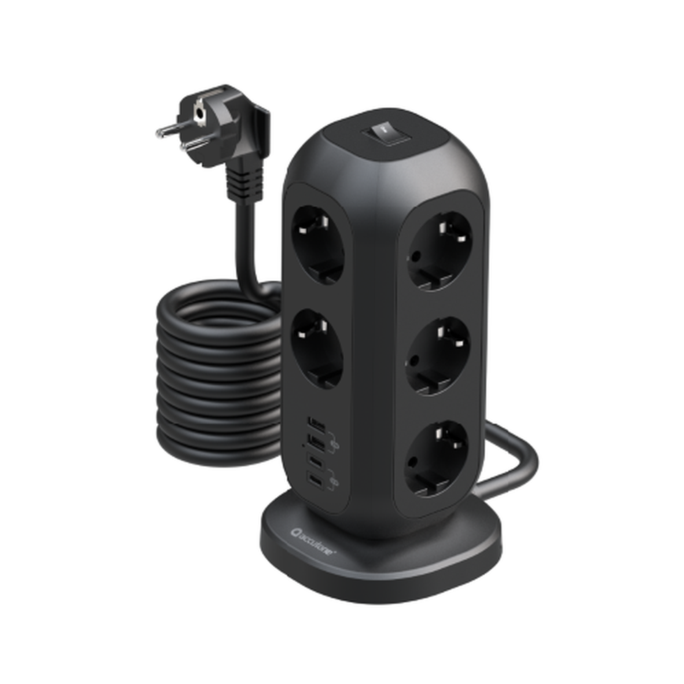 ELECTRO-TOWER11-EU 11-Outlet Power Strip with 15W Charging